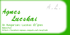 agnes lucskai business card